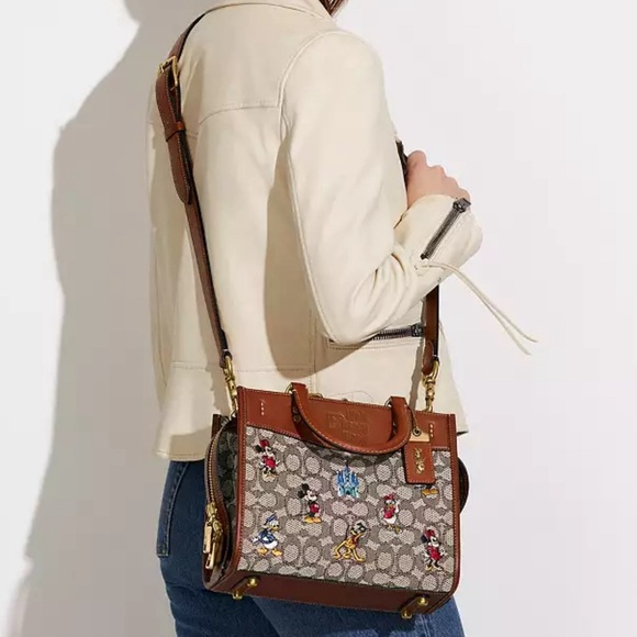 Coach Disney X Coach Rogue Bag 25 Signature Textile Jacquard Mickey Mouse Friend - Picture 13 of 16